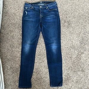 7 For All Mankind Blue Skinny Fit Jeans